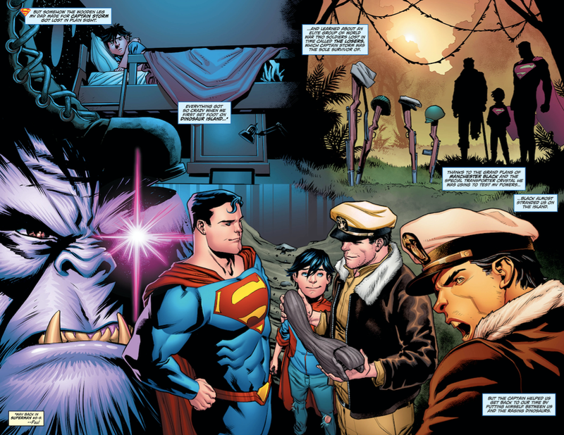Illustration for article titled Father and son have unfinished dino-business in this Superman Special exclusive